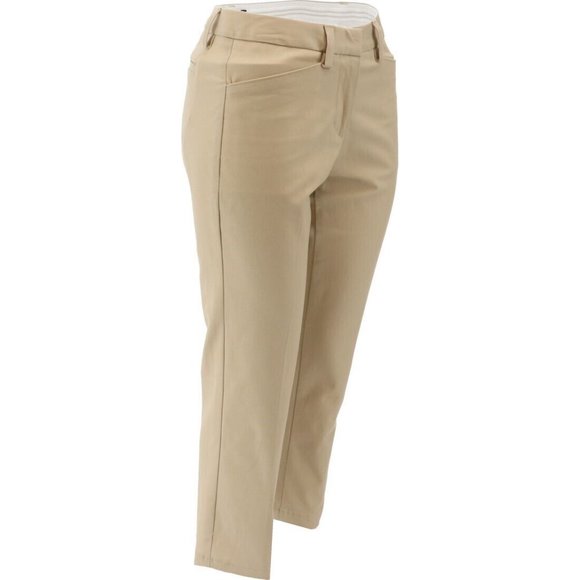 NWT LANDS' END STRAIGHT FIT PLAIN FRONT BOOT CUT CHINO PANTS DESERT KHAKI 0 - Picture 2 of 9